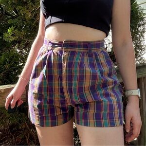 Purple and Blue Plaid Shorts!